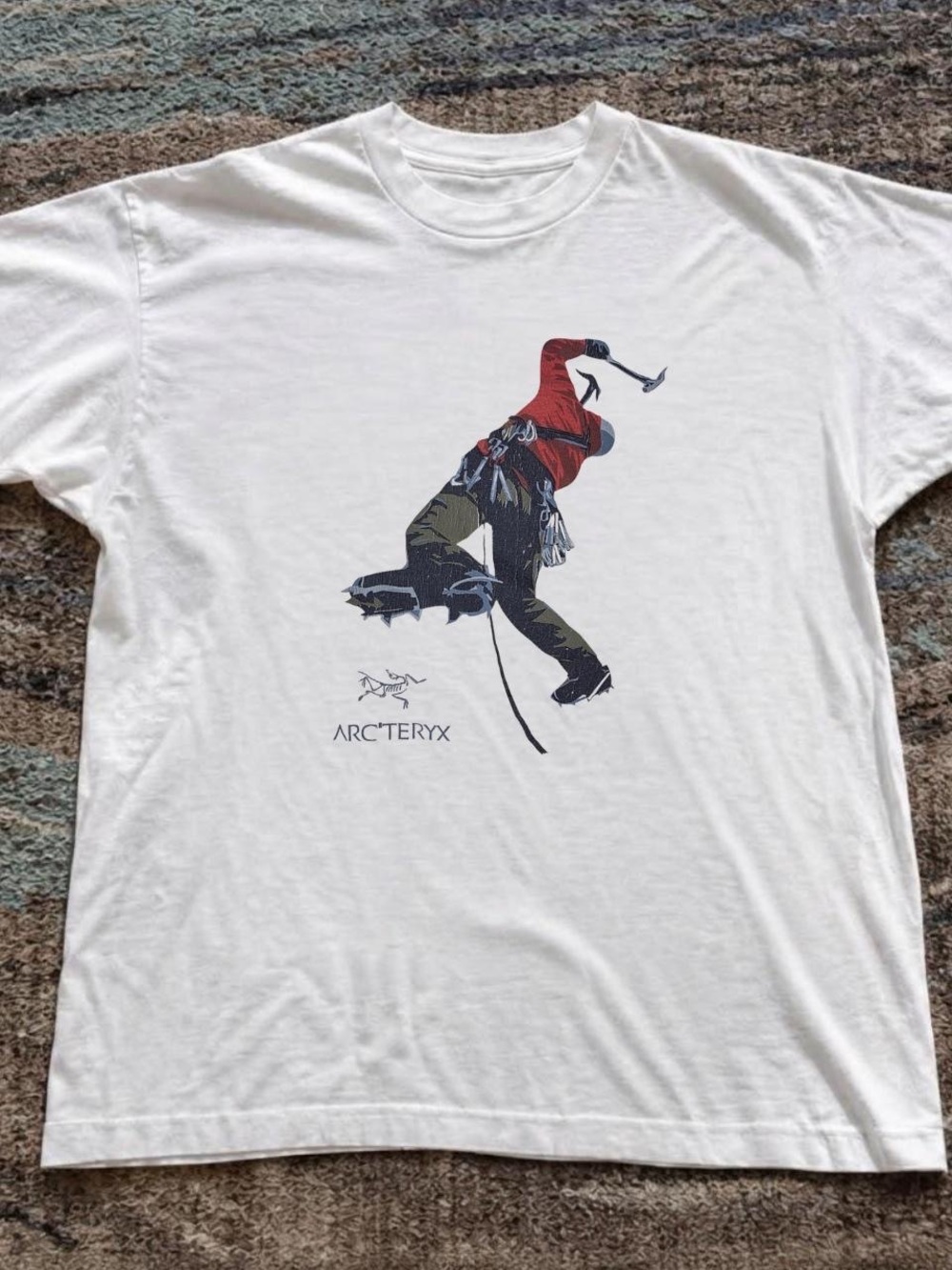 Gildan White Short-Sleeve Tee with Red-Climber Graphic